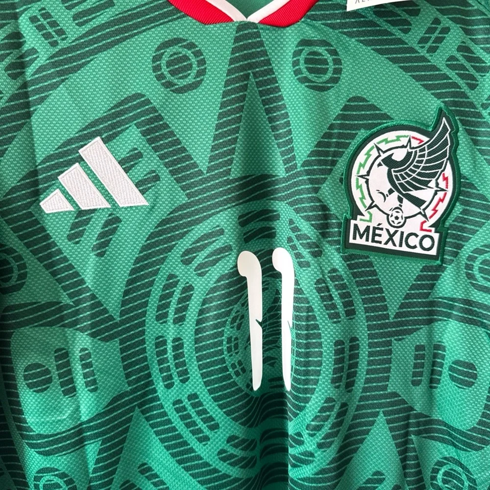 Men's adidas Santiago Gimenez #11 2026 Mexico Home WC Jersey Sz XL - Green NWT - Picture 2 of 9